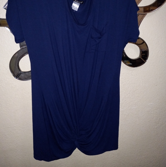 Venus Navy blue draped front tunic. New. Size large. - Picture 5 of 15